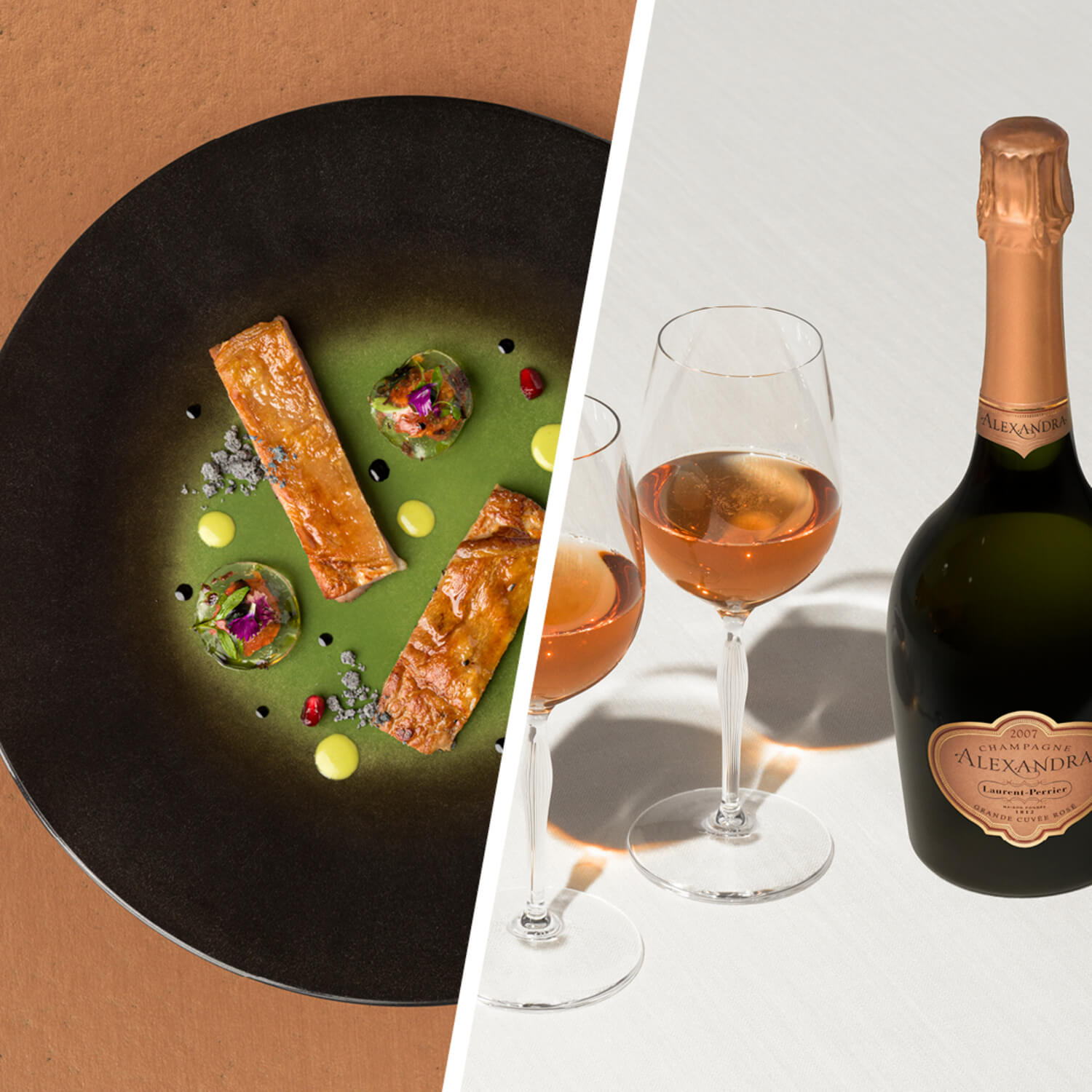 food and wine pairing with vintage rosé Champagne