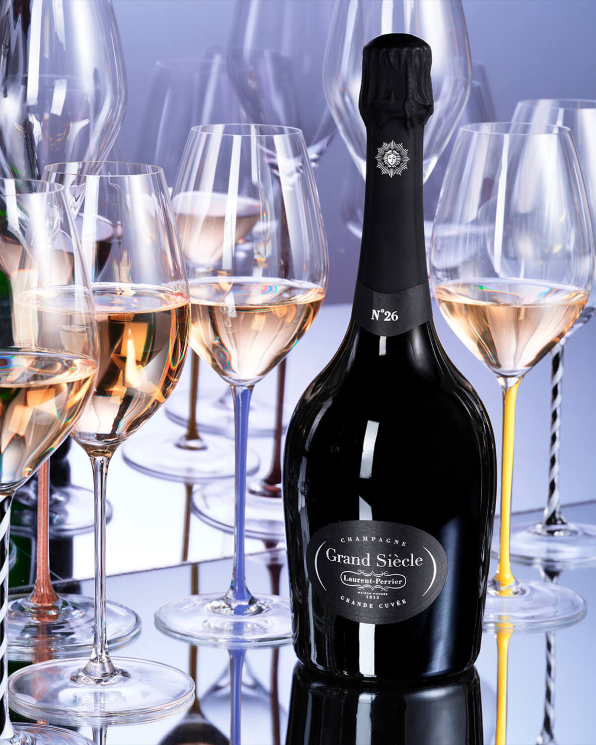 lauernt perrier grand siecle verres colorés