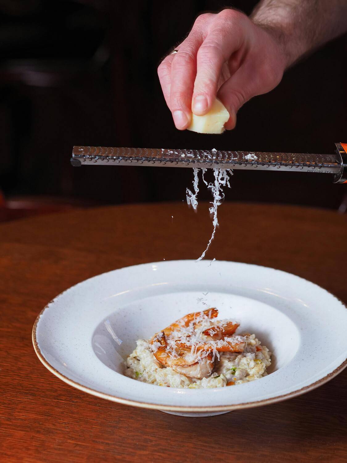 assiette risotto langoustine parmesan