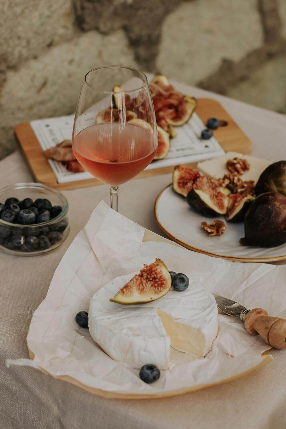 fromage figues champagne rosé