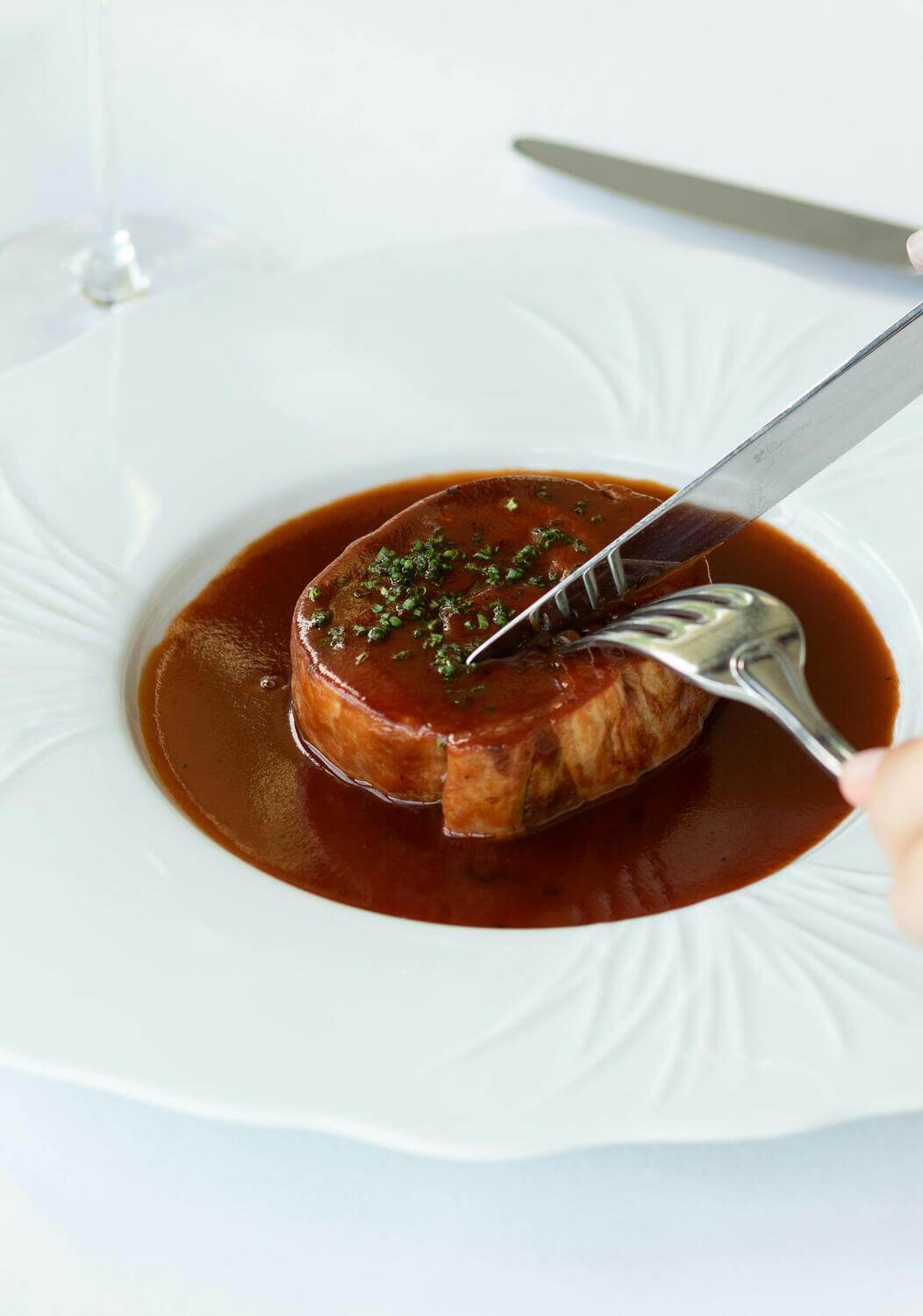 piece de viande couverts