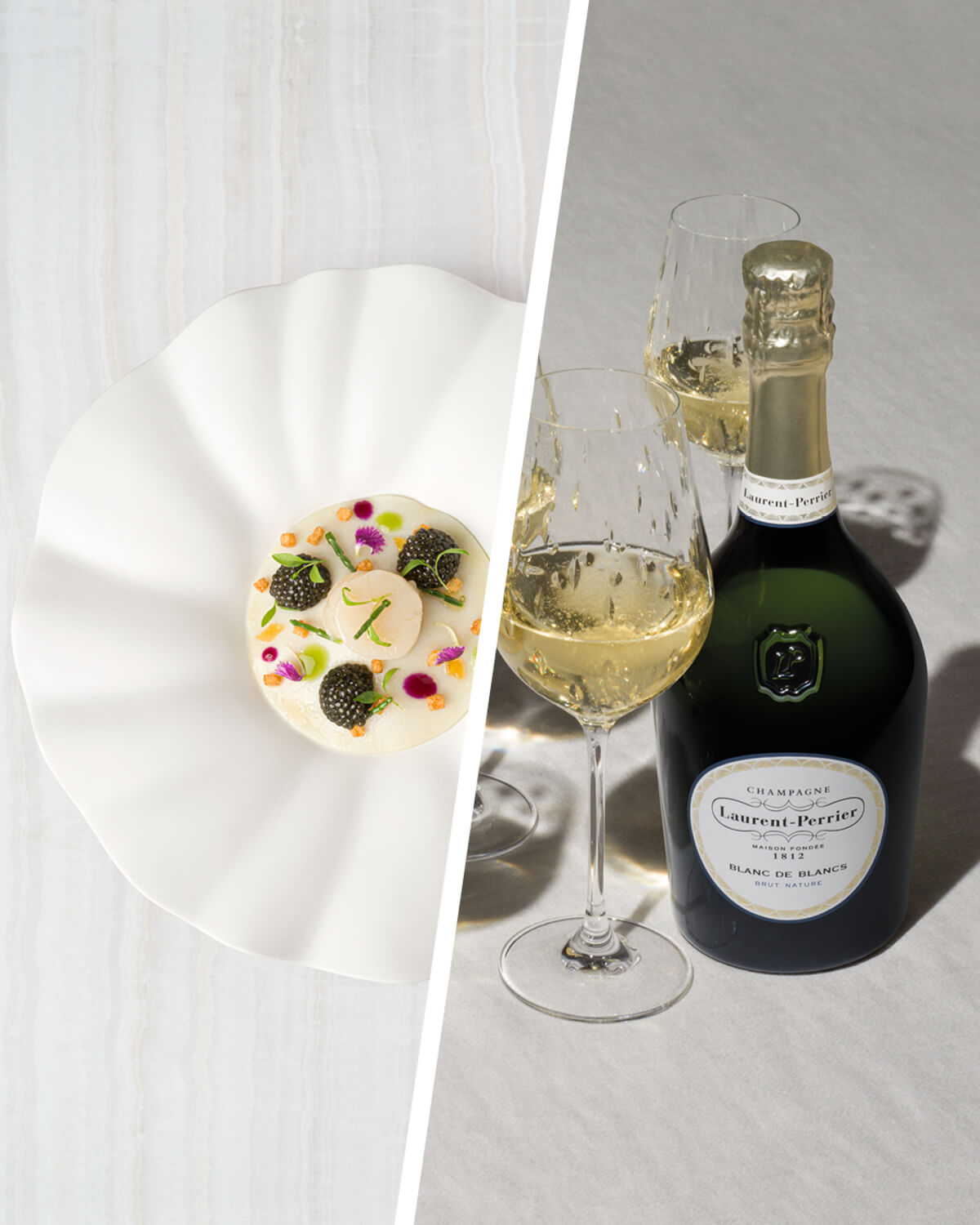 champagne blanc de blancs assiette poisson