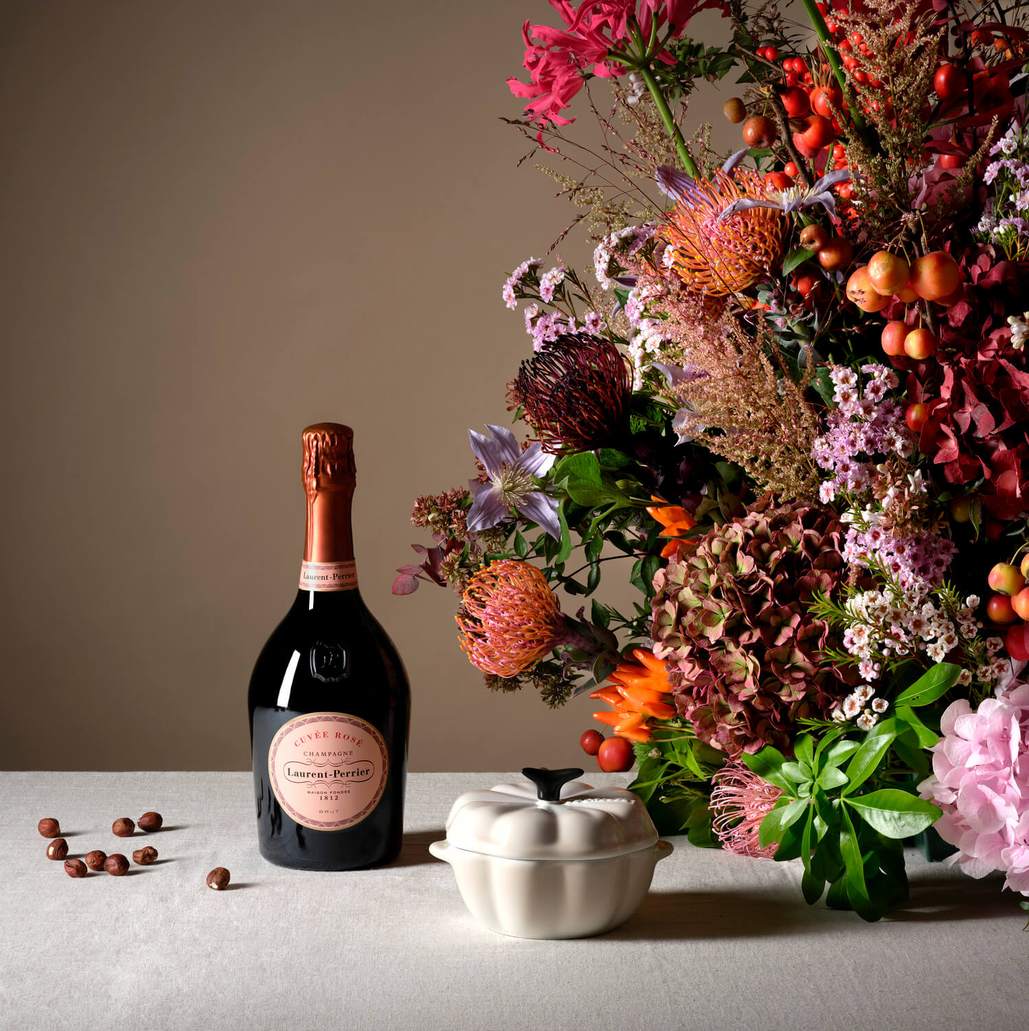 champagne cuvée rosée fleurs thanksgiving