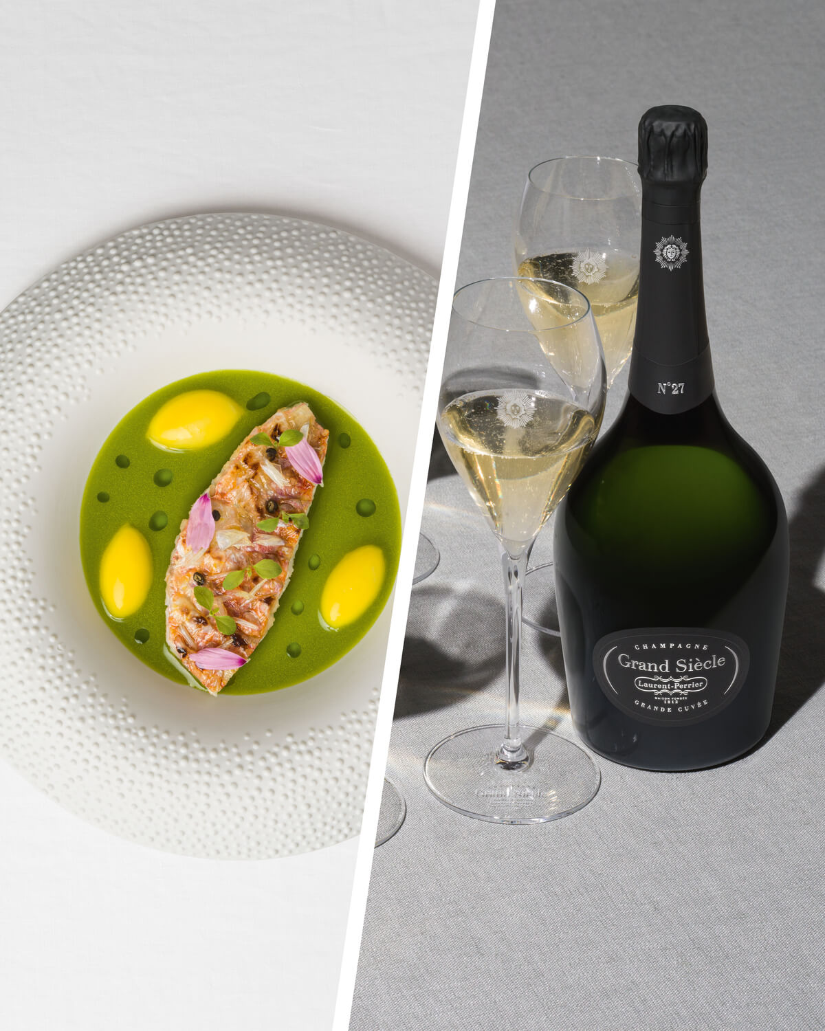 champagne grand siecle assiette poisson