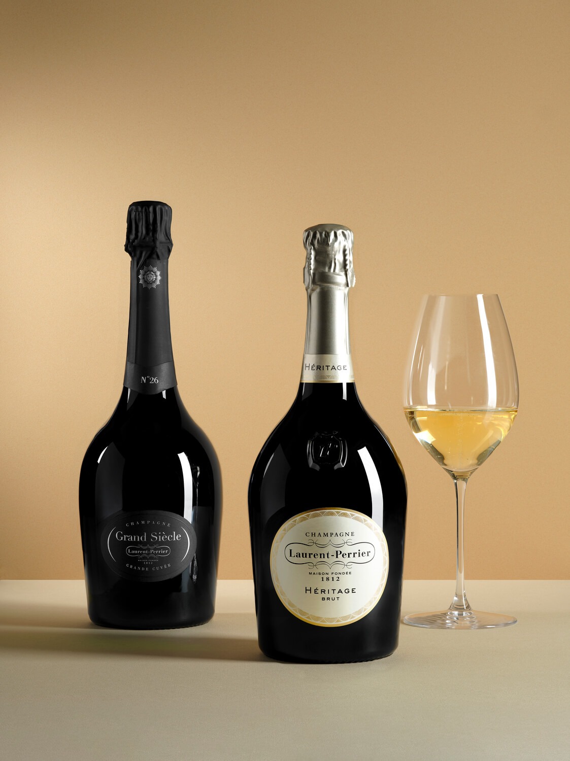 laurent perrier grand siecle et heritage verre