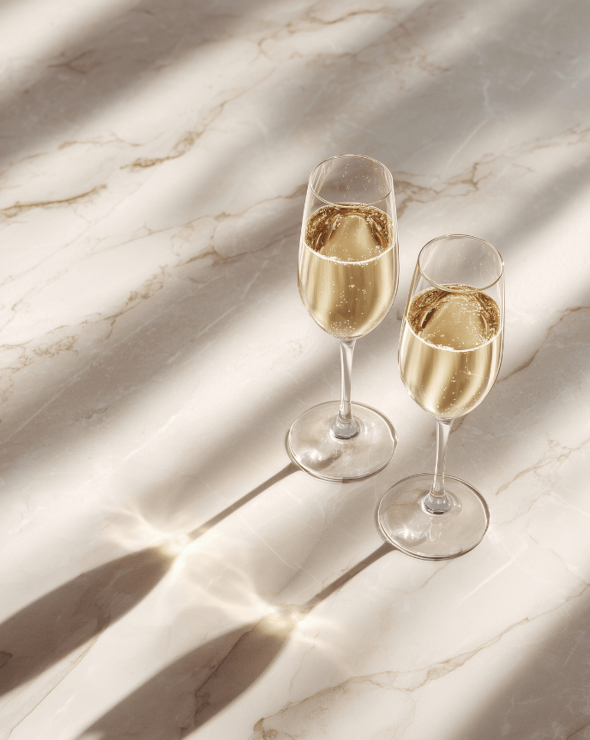 flute de champagne reflet soleil ombre