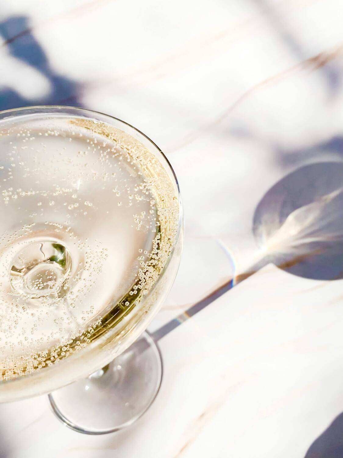 verre de champagne reflet soleil